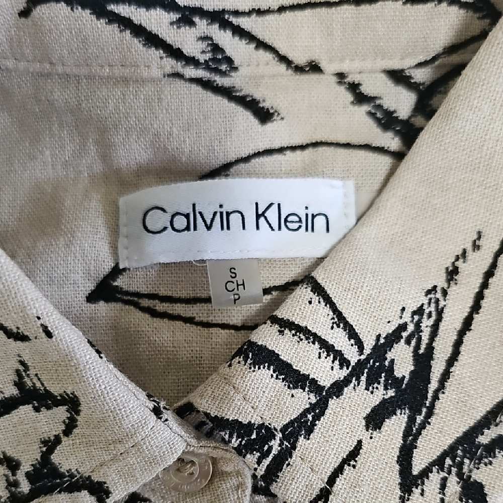 Calvin Klein Black and Cream Patterned Shirt - Picture 6 of 7